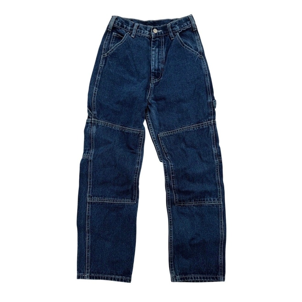 J. Galt Carpenter Pants Womens M Blue Excellent Double Knee Utility Denim